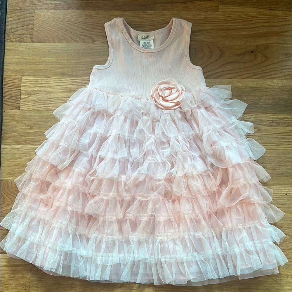 Tullabee Pink Ruffled Kids Dress